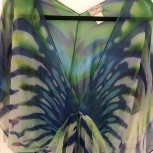 designer silk kaftan cover up (never worn)